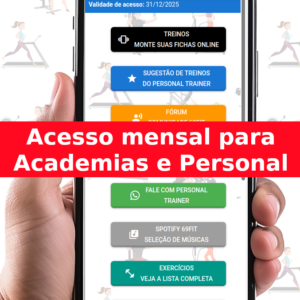 1 mês de acesso - Licenças avulsas de alunos para personal trainer ou academia (qtd mínima 2)