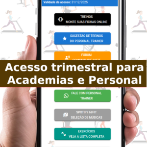 3 meses de acesso - Licenças avulsas de alunos para personal trainer ou academia (qtd mínima 2)